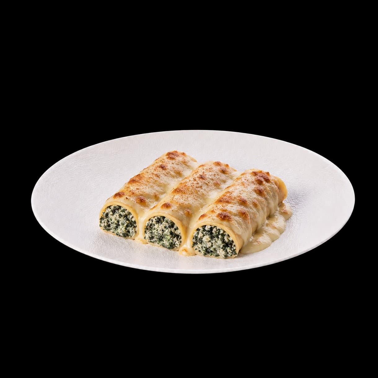 Ricotta & Spinach Cannelloni. Chic Food Traditional Italian Dish.
