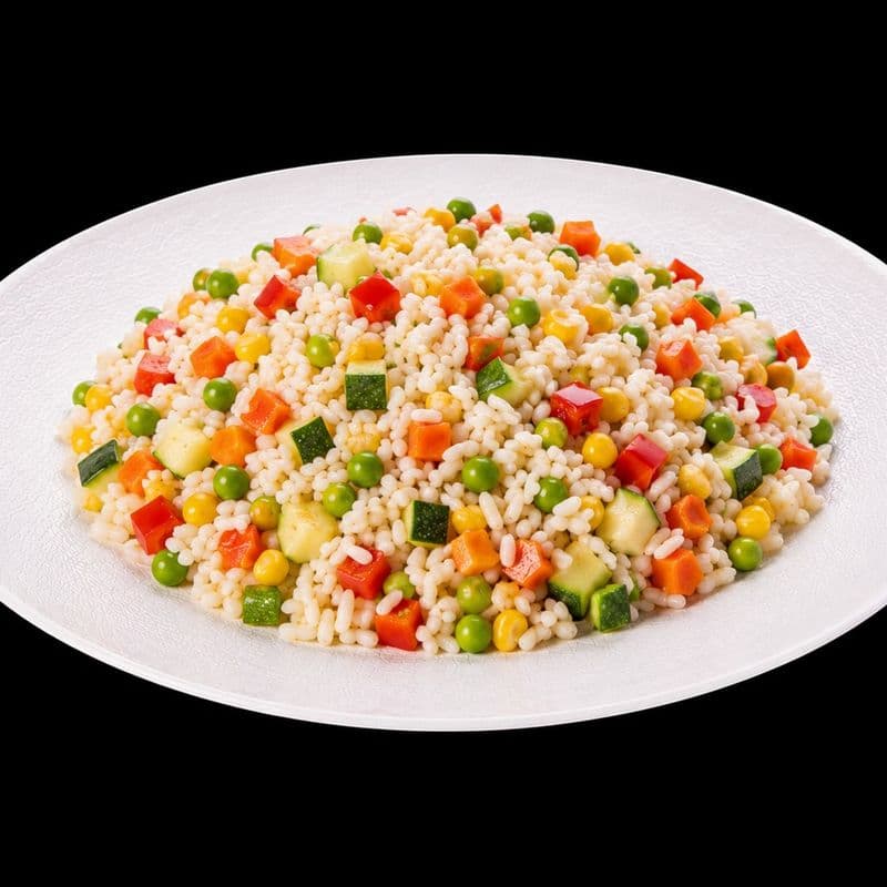 Rice Salad. Chic Food Traditional Italian Dish.