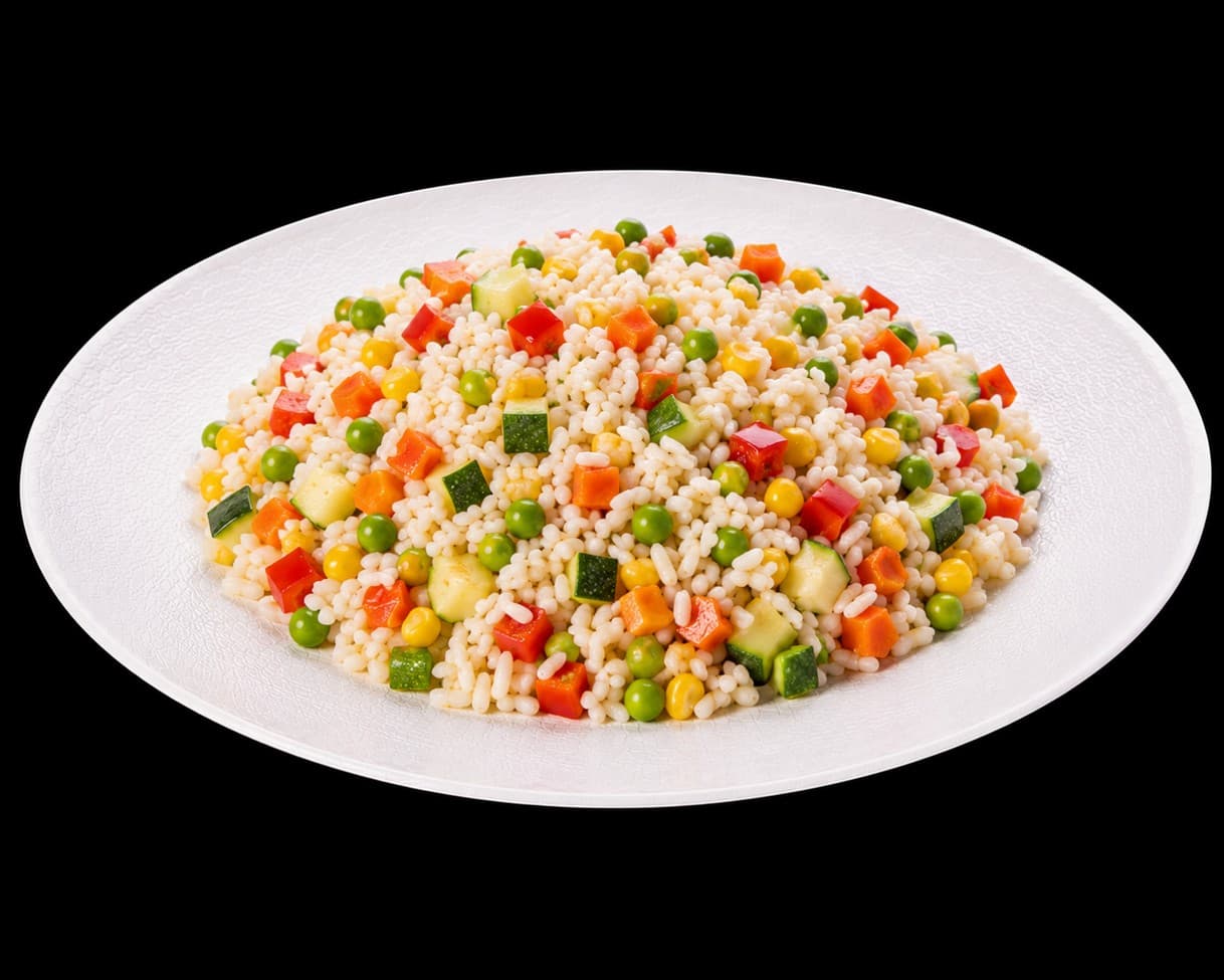 Rice Salad. Chic Food Traditional Italian Dish.