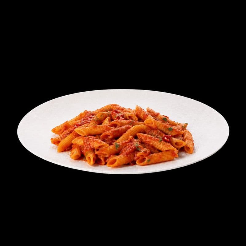 Penne all'Arrabbiata. Chic Food Traditional Italian Dish.