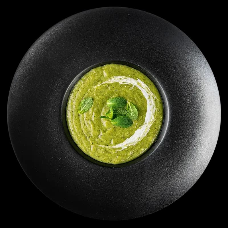 Vellutata Verde. Chic Food Piatto Blue Zone.